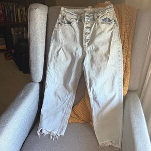 Abercrombie & Fitch Light Blue Relaxed Button-Fly Jeans